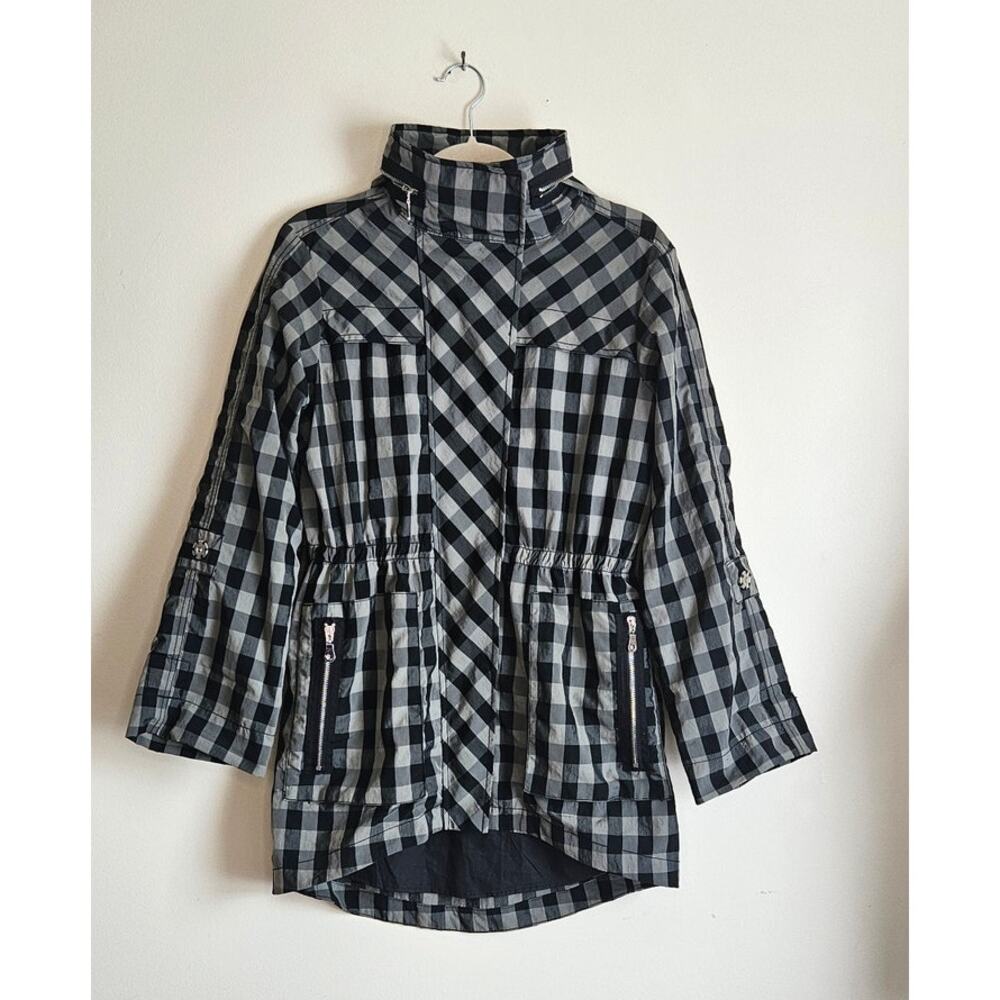 My Anorak Water Resistant Jacket, Elegant Black & Silver Check, S XS